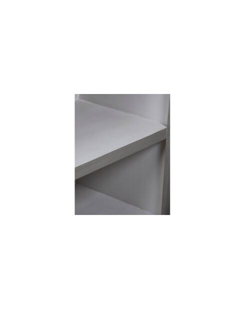 Étagère ouverte 5 niveaux en acacia massif et plaquage Gris argent - 120x55x220 cm