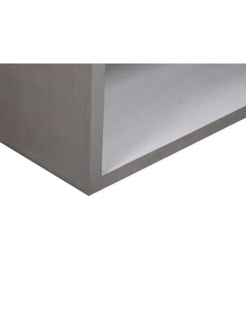 Étagère ouverte 5 niveaux en acacia massif et plaquage Gris argent - 120x55x220 cm