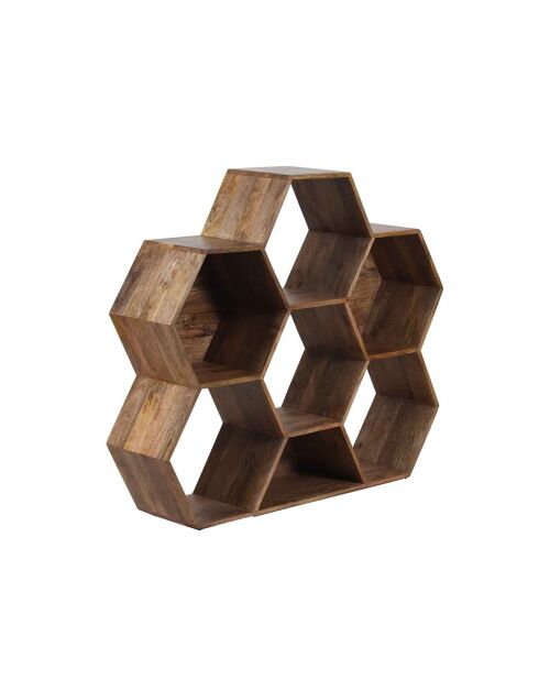 Petite étagère hexagonale Mango M&M offre Marron - 130x30x113 cm
