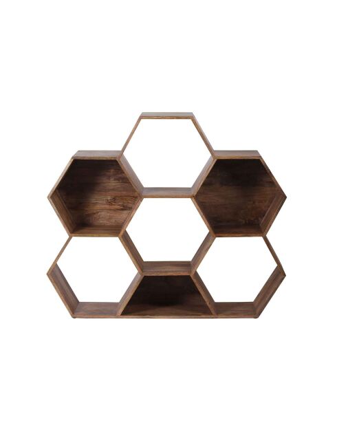 Petite étagère hexagonale Mango M&M offre Marron - 130x30x113 cm