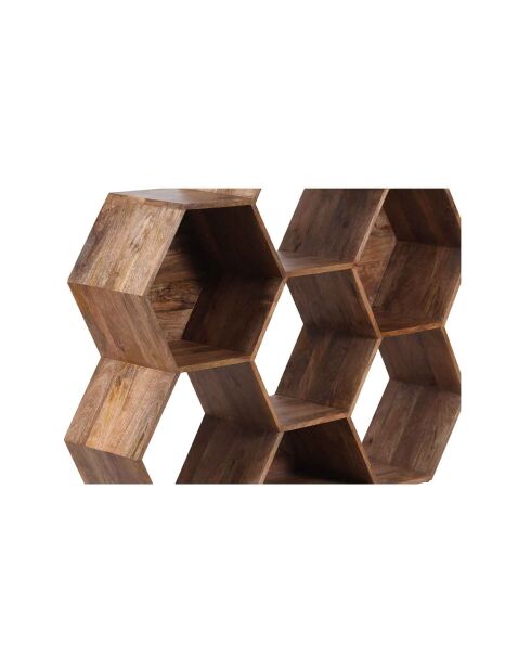 Petite étagère hexagonale Mango M&M offre Marron - 130x30x113 cm