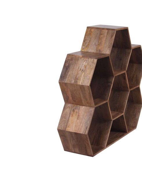 Petite étagère hexagonale Mango M&M offre Marron - 130x30x113 cm