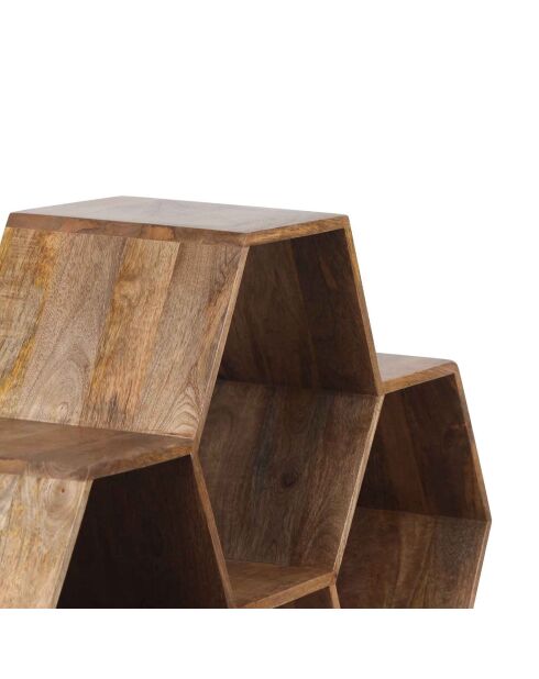 Petite étagère hexagonale Mango M&M offre Marron - 130x30x113 cm