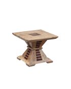 Bout de canapé bois bicolore Acacia Luxor Beige - 50x50x40 cm