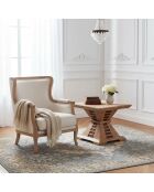 Bout de canapé bois bicolore Acacia Luxor Beige - 50x50x40 cm