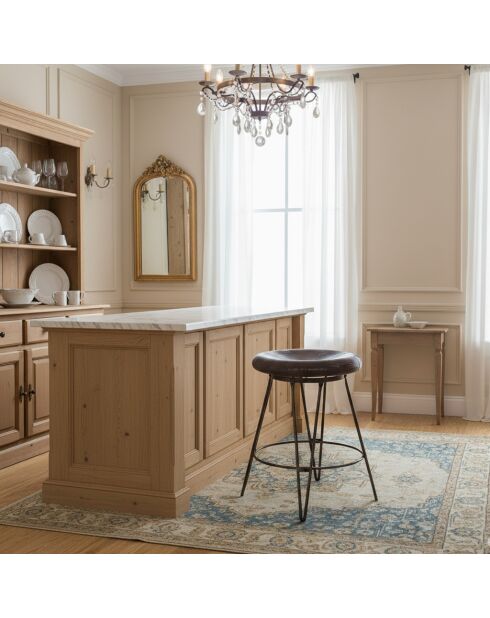 Tabouret fil métal déco cuivre Métal Step Noir - 50x50x60 cm