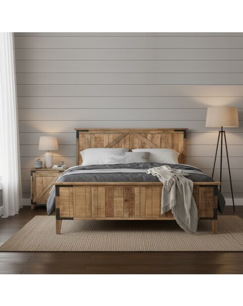 Lit 160 cm Manguier Farm II Beige - 171x209x118 cm