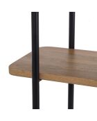 Étagère 2 portes plateau marbre blanc Manguier Kfir II Naturel - 95x40x170 cm