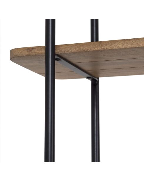 Étagère 2 portes plateau marbre blanc Manguier Kfir II Naturel - 95x40x170 cm