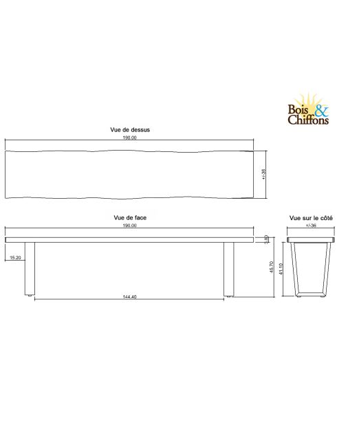 Banc bois naturel 152 cm Acacia Forest Naturel - 152x36x46 cm