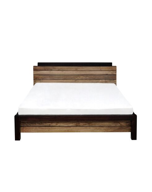 Lit 160 bois massif bicolore Manguier Herods Marron - 170x214x86 cm