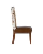 Chaise à haut dossier en peau de vache Acacia Savage Naturel - 46x50x109 cm