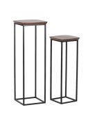 Lot de 2 tabourets Acacia Quenza Marron - 35x35x100 cm