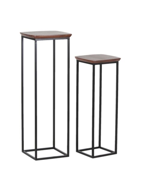 Lot de 2 tabourets Acacia Quenza Marron - 35x35x100 cm