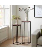 Lot de 2 tabourets Acacia Quenza Marron - 35x35x100 cm