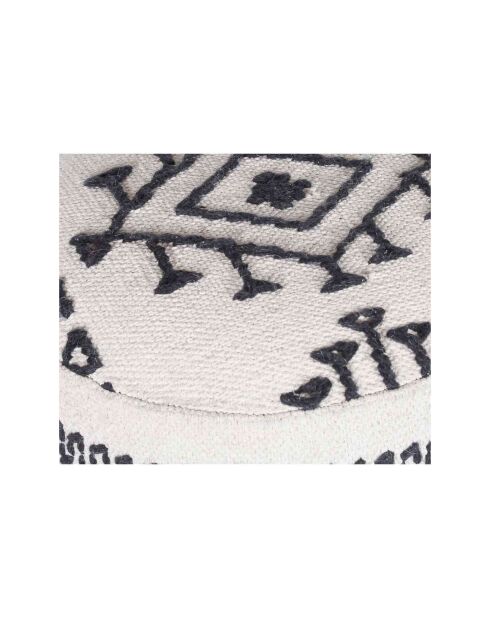 Pouf tribal 55 cm de haut Acacia M&M offer Gris argent - 40x40x55 cm