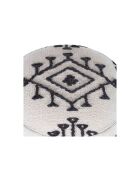 Pouf tribal 55 cm de haut Acacia M&M offer Gris argent - 40x40x55 cm