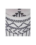 Pouf tribal 55 cm de haut Acacia M&M offer Gris argent - 40x40x55 cm