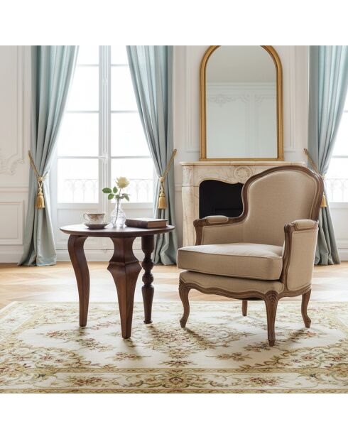 Bout de canapé rond Manguier Ramon Naturel - 60x60x50 cm