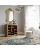 Comptoir bar bois sculpté bicolore Acacia Maya Naturel - 120x45x110 cm