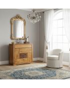 Comptoir bar bois sculpté bicolore Acacia Maya Naturel - 120x45x110 cm