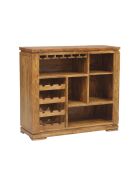 Comptoir bar bois sculpté bicolore Acacia Maya Naturel - 120x45x110 cm