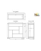 Comptoir bar bois sculpté bicolore Acacia Maya Naturel - 120x45x110 cm