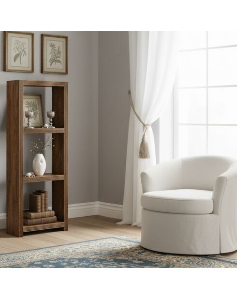 Étagère 3 cases H145 cm Acacia Florence Marron - 50x35x145 cm