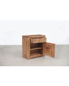 Confiturier bois sculpté bicolore 1P 1T Acacia Maya Beige - 77x40x80 cm