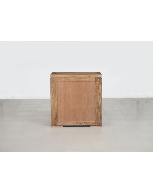 Confiturier bois sculpté bicolore 1P 1T Acacia Maya Beige - 77x40x80 cm