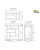Confiturier bois sculpté bicolore 1P 1T Acacia Maya Beige - 77x40x80 cm