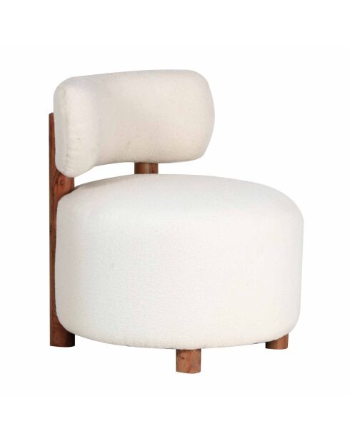 Fauteuil Jade loop Acacia M&M offer Blanc - 74x74x83 cm