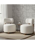 Fauteuil Jade loop Acacia M&M offer Blanc - 74x74x83 cm