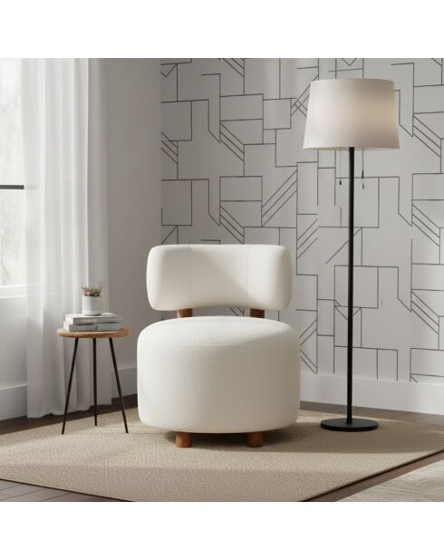 Fauteuil Jade loop Acacia M&M offer Blanc - 74x74x83 cm