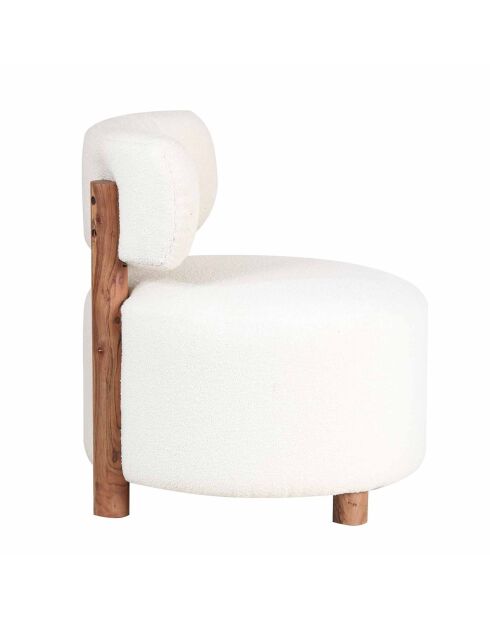 Fauteuil Jade loop Acacia M&M offer Blanc - 74x74x83 cm