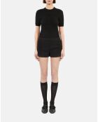 Pull en maille ajourée noir