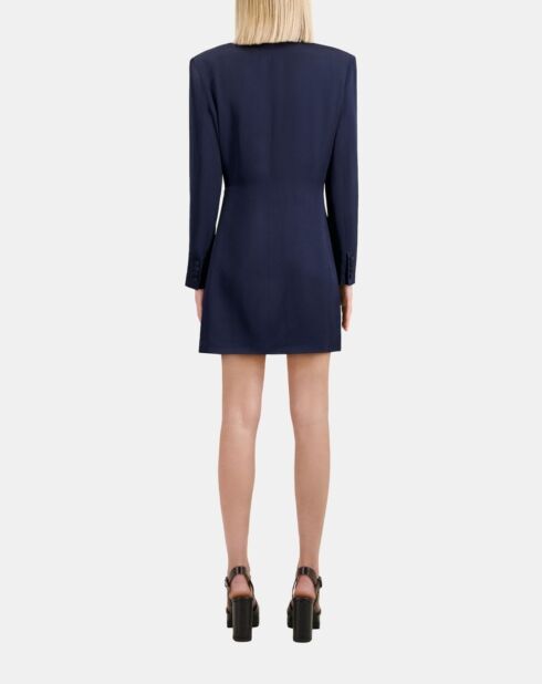Robe tailleur courte avec chaîne bleu marine