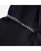 Robe tailleur courte avec chaîne bleu marine