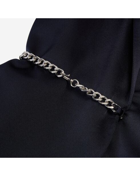 Robe tailleur courte avec chaîne bleu marine