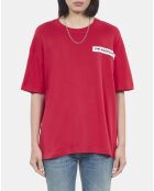 T-shirt avec patchs rouge