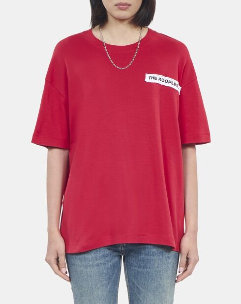 T-shirt avec patchs rouge