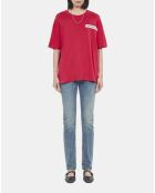 T-shirt avec patchs rouge