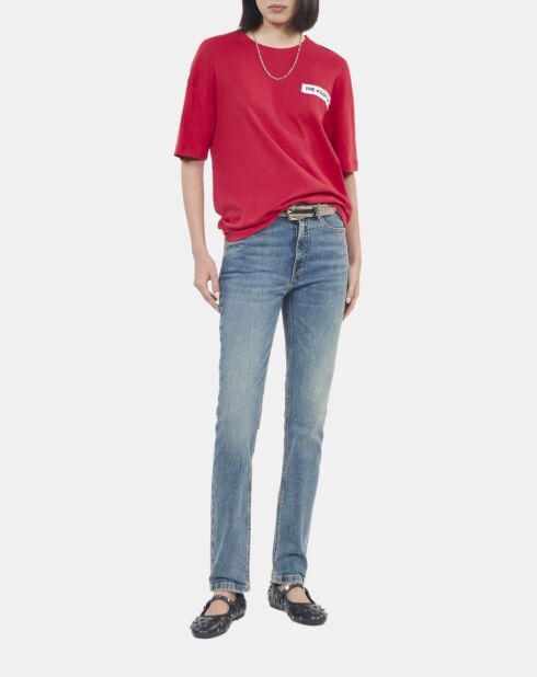 T-shirt avec patchs rouge