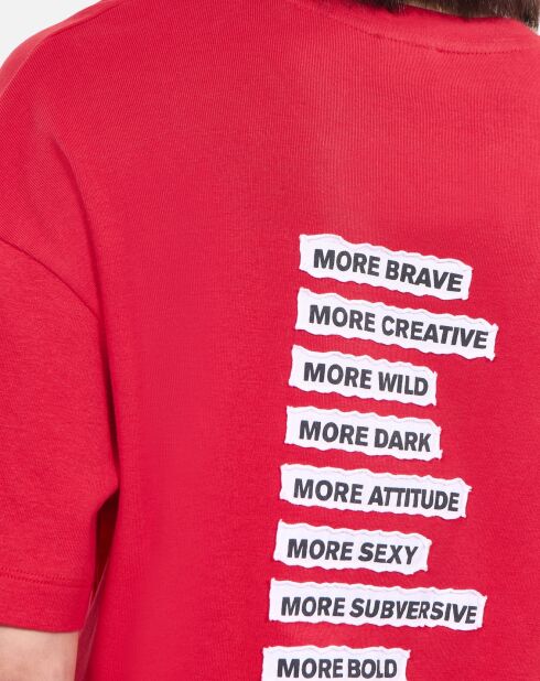 T-shirt avec patchs rouge