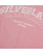 T-shirt clair avec sérigraphie rose doux