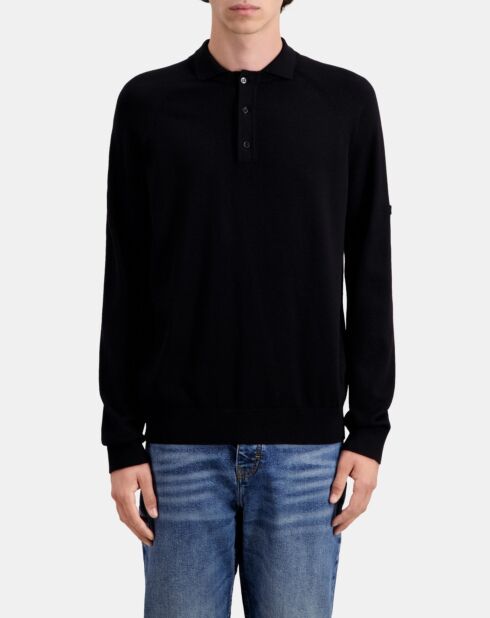 Polo en maille noir