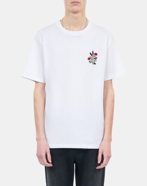 T-shirt avec broderie blanc