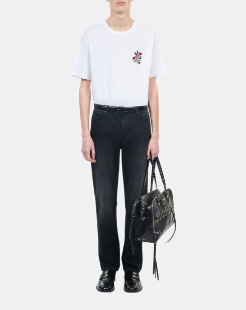 T-shirt avec broderie blanc