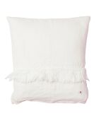 Coussin en lin frangé rose pâle 35x35cm