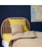 Parure de lit en lin lavé 1 place jaune 140x200 cm